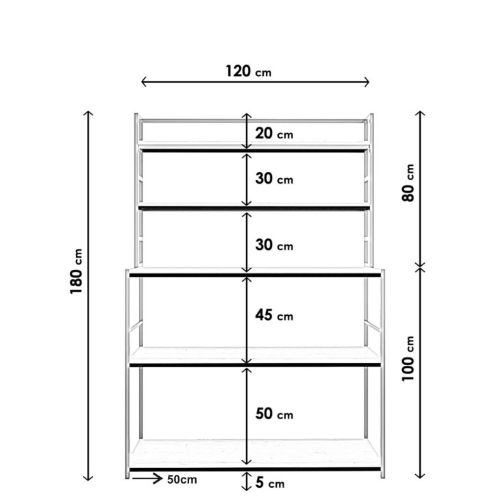 Estantería Aksu L1183 roble