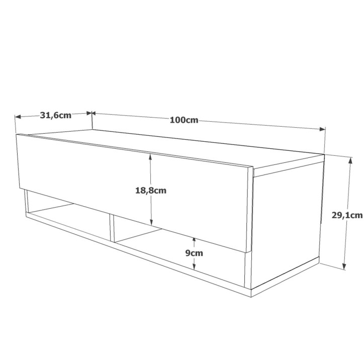 Mueble TV FR13-AW pino atlántico blanco