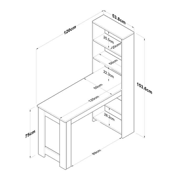 Mesa de cocina JA102 2344 blanco nogal