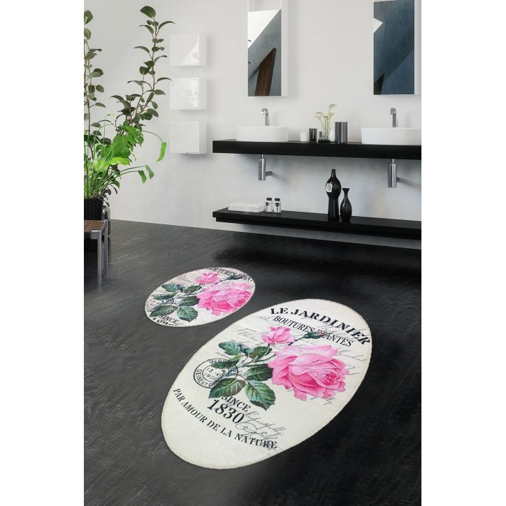 Alfombra de baño Set (2 piezas) Jardiner Oval multicolor