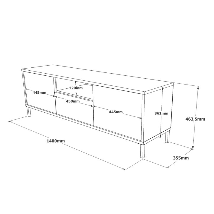 Mueble TV LV2 KL roble negro