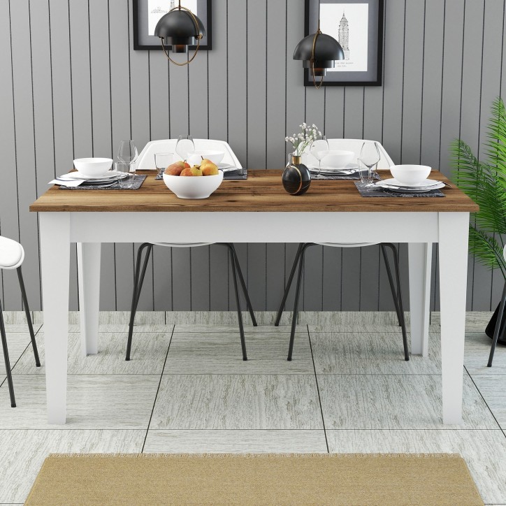 Mesa comedor Milan 520 blanco nogal