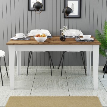 Mesa comedor Milan 520 blanco nogal - 845HCT1408