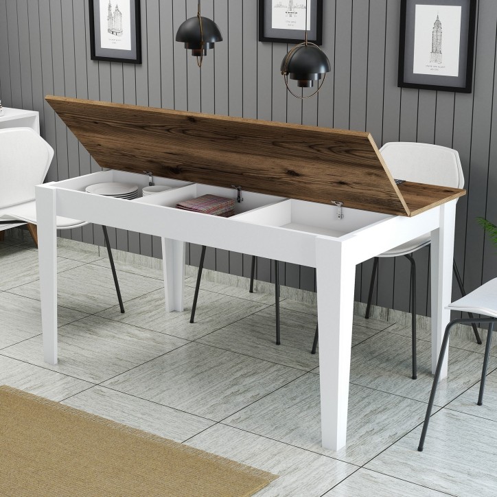 Mesa comedor Milan 520 blanco nogal