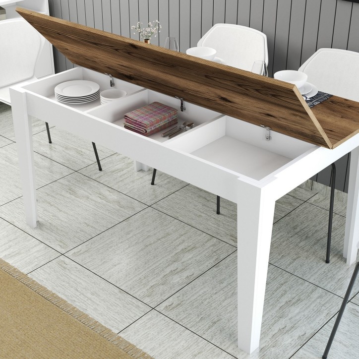 Mesa comedor Milan 520 blanco nogal