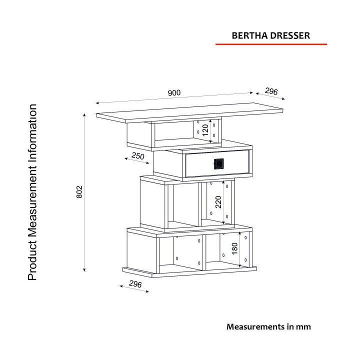 Consola Bertha antracita