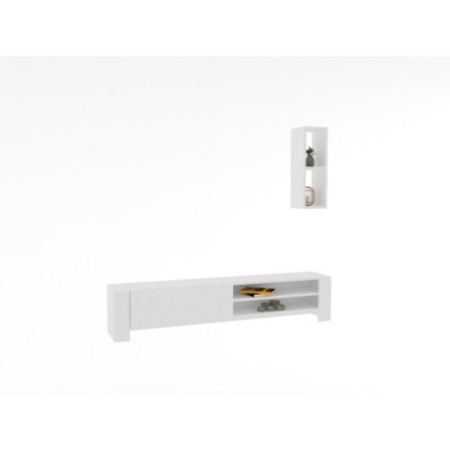 Mueble TV con estante Naz blanco