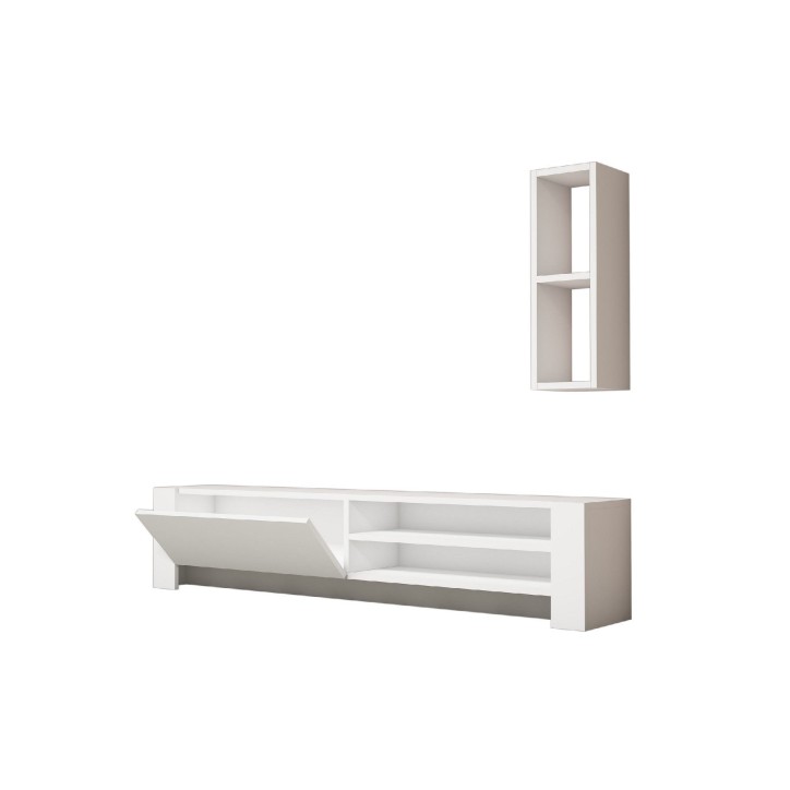 Mueble TV con estante Naz blanco