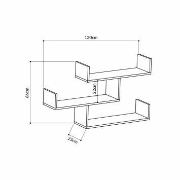 Estante de pared Tibet antracita - 855DTE1649