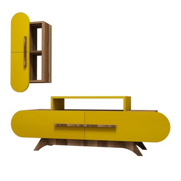 Mueble TV con estante Rose S amarillo nogal - 845HCT3055