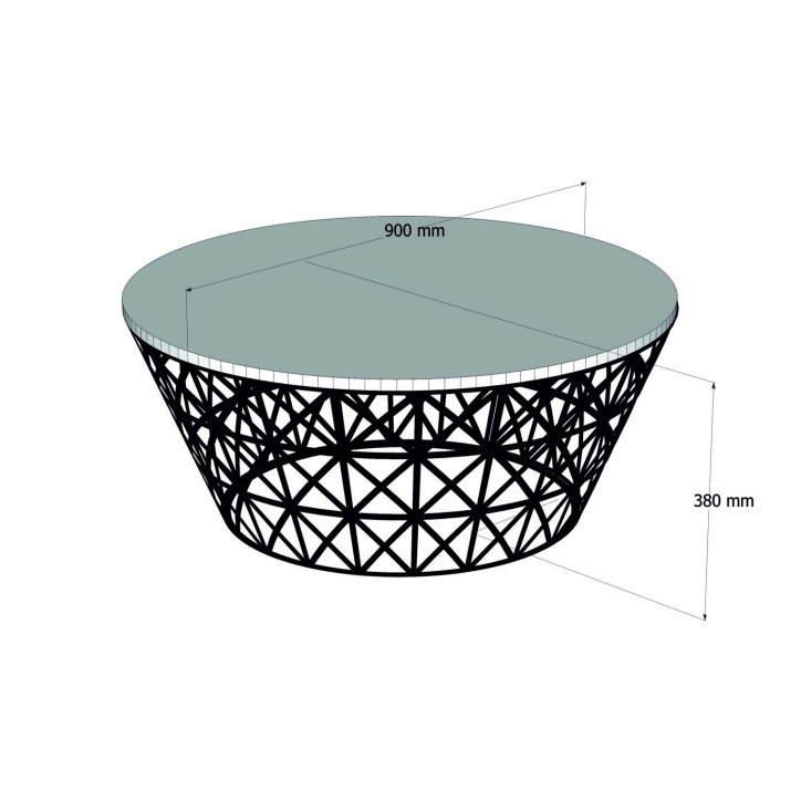 Mesa de centro Stil Metal Ferforje roble negro