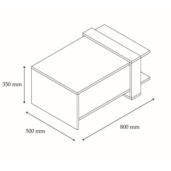 Mesa de centro Funda antracita blanco