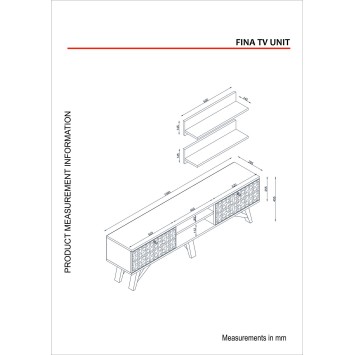 Mueble TV con estante Fina-nogal - 804TRH3017