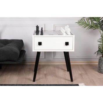 Mesa de ajedrez Chesso blanco negro - 854KLN4701