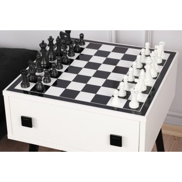 Mesa de ajedrez Chesso blanco negro - 854KLN4701