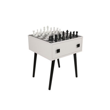 Mesa de ajedrez Chesso blanco negro - 854KLN4701