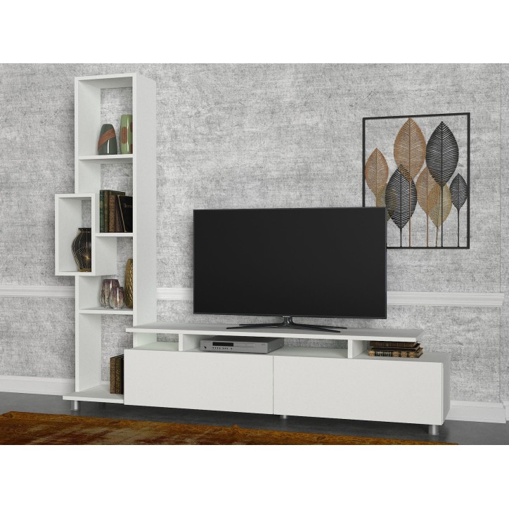 Mueble TV con estante Tulip blanco