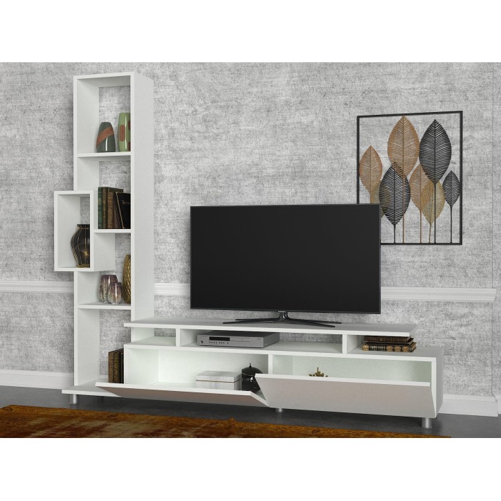 Mueble TV con estante Tulip blanco