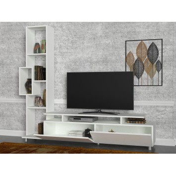 Mueble TV con estante Tulip blanco - 745DCD3011