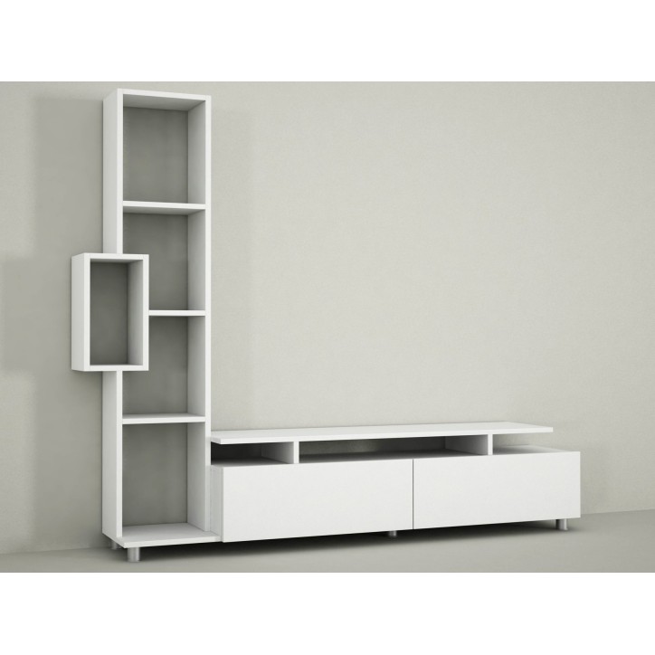 Mueble TV con estante Tulip blanco