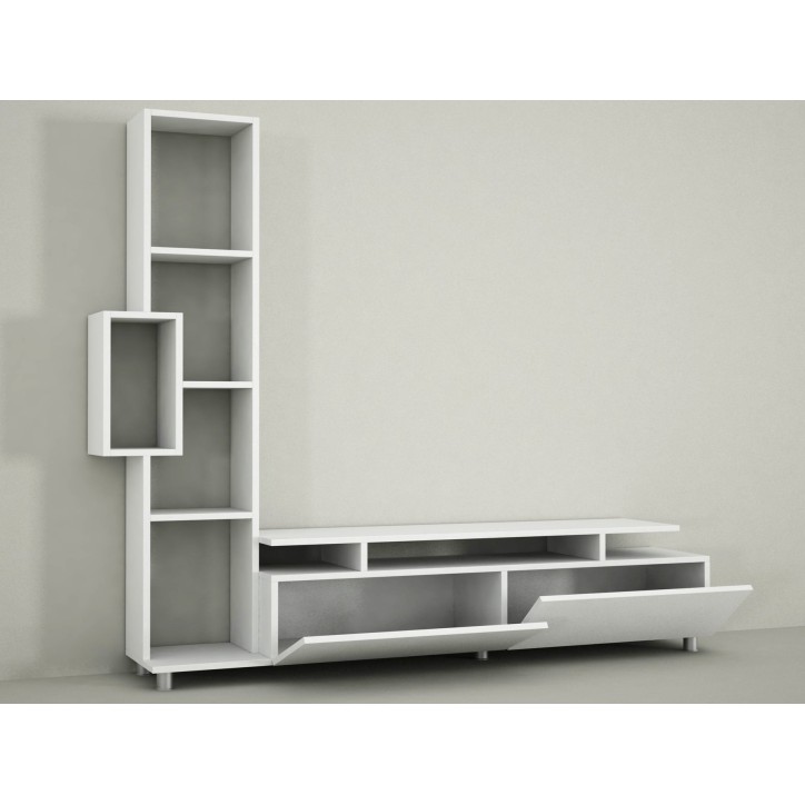 Mueble TV con estante Tulip blanco