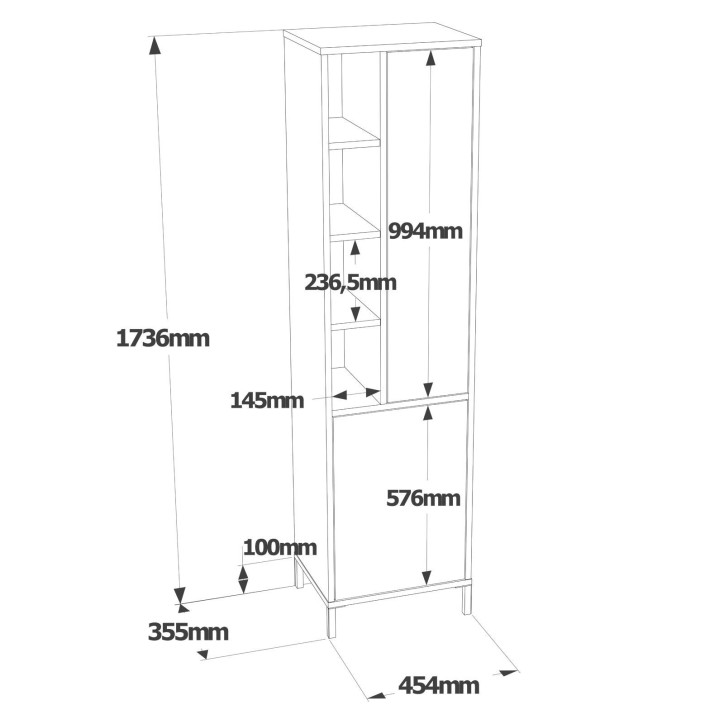 Mueble auxiliar VI2-W blanco