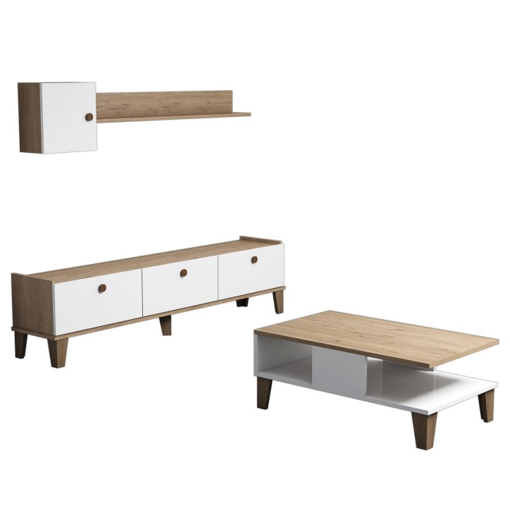 Conjunto de muebles de salón Sumer 1 roble blanco