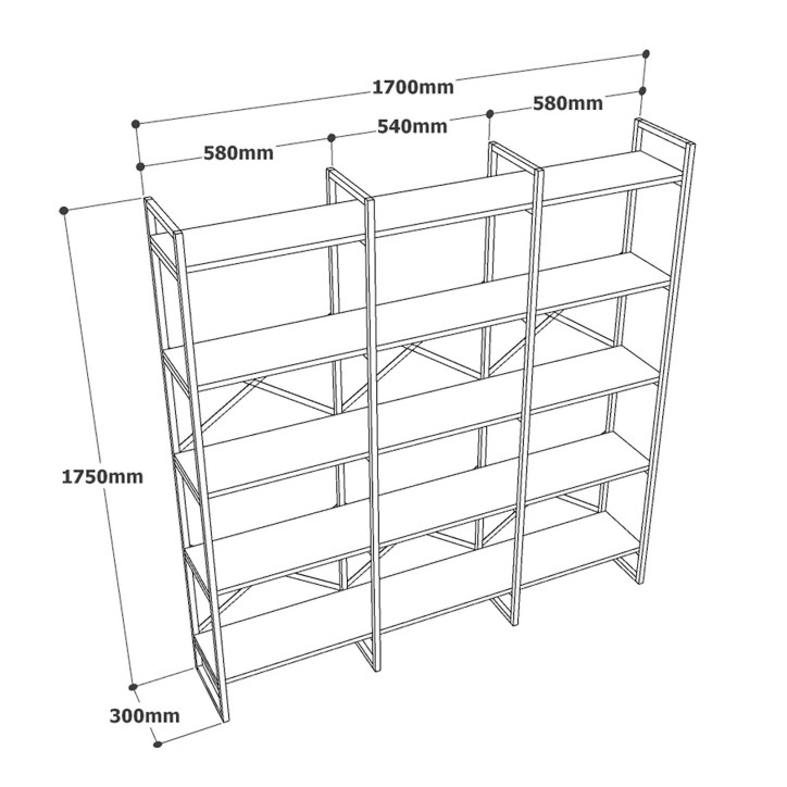 Librería VG6-W dorado blanco