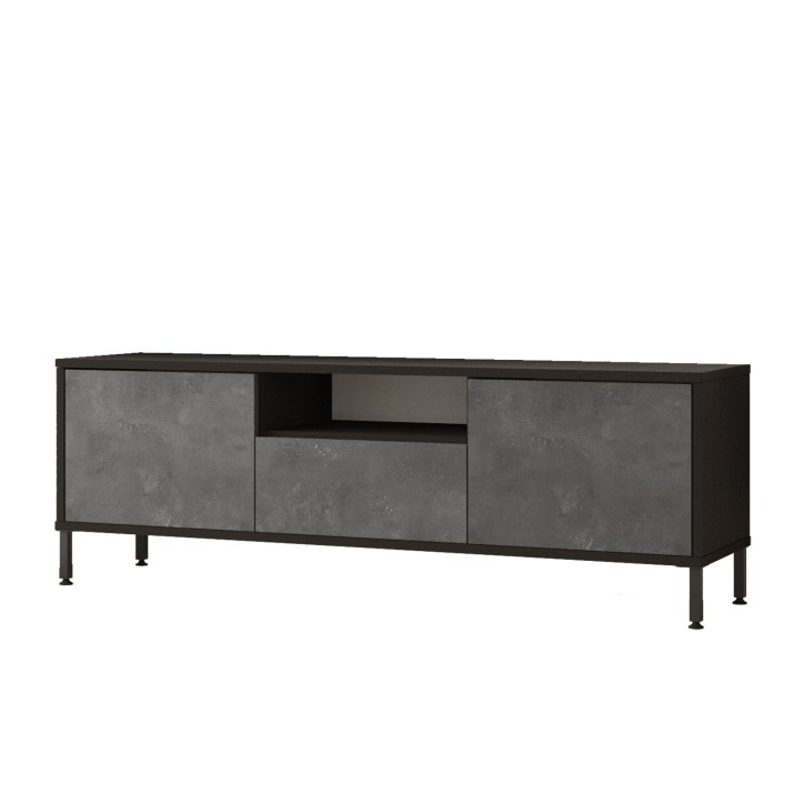 Mueble TV LV2 RL negro plata