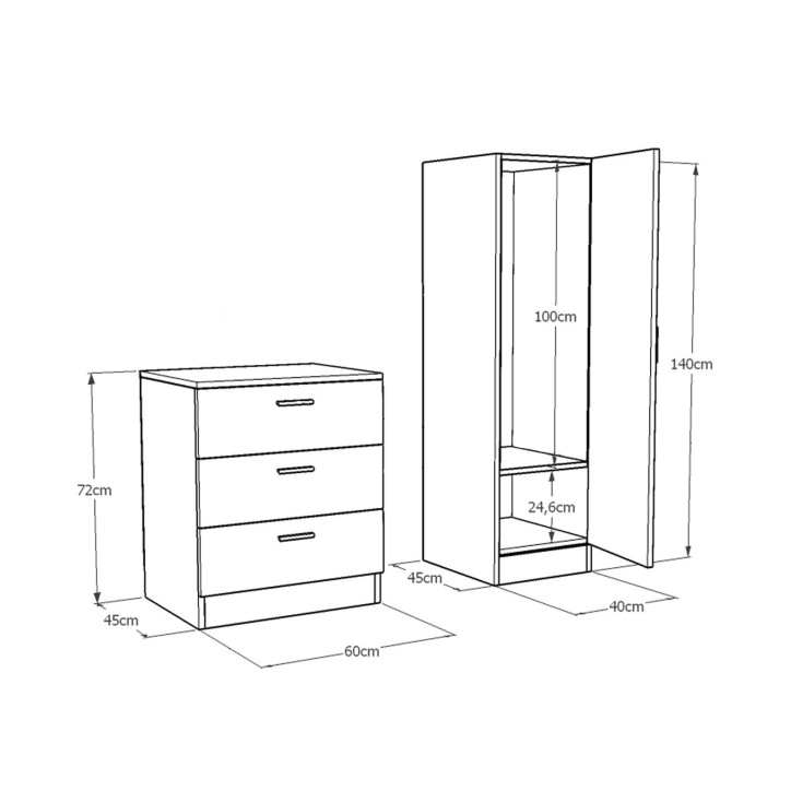 Mueble auxiliar CC6-AA pino atlántico antracita