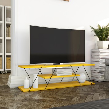 Mueble TV Canaz negro amarillo - 854KLN3027