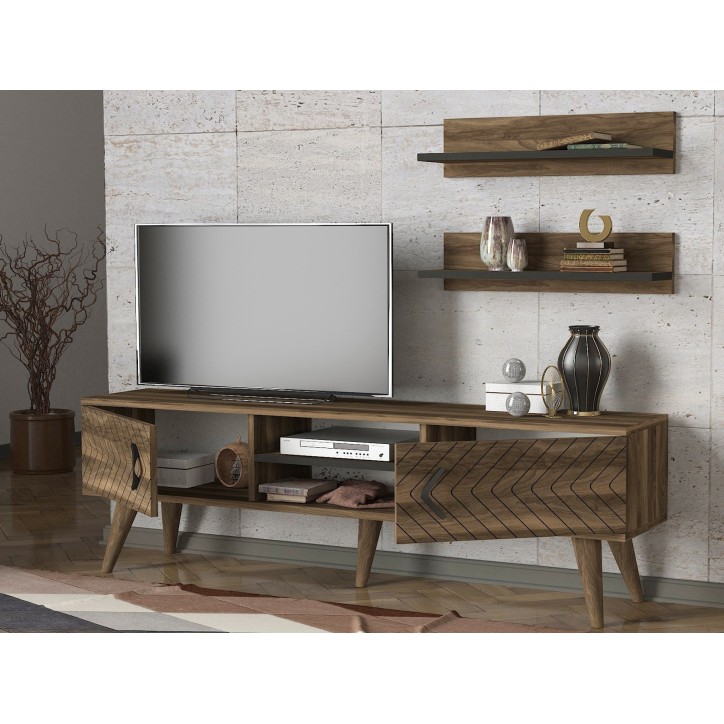 Mueble TV con estante Legato nogal