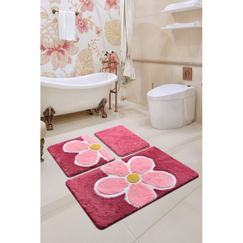 Alfombra de baño Set (3 piezas) Flower  multicolor