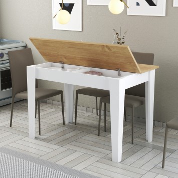 Mesa de cocina Kiev 512 roble blanco - 845HCT2109