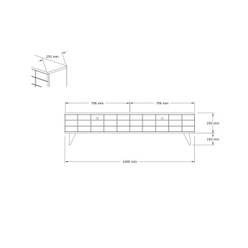 Mueble TV Alberi antracita blanco - 835PUQ3001