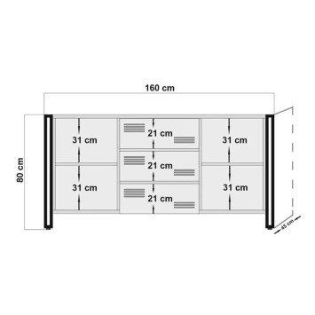 Conjunto de muebles de salón Cosmo -TKM.1 pino atlántico negro - 863SPH4401