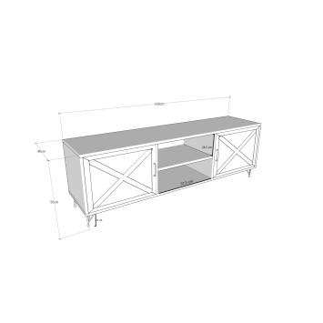 Mueble TV Venüs roble antracita - 854KLN3003