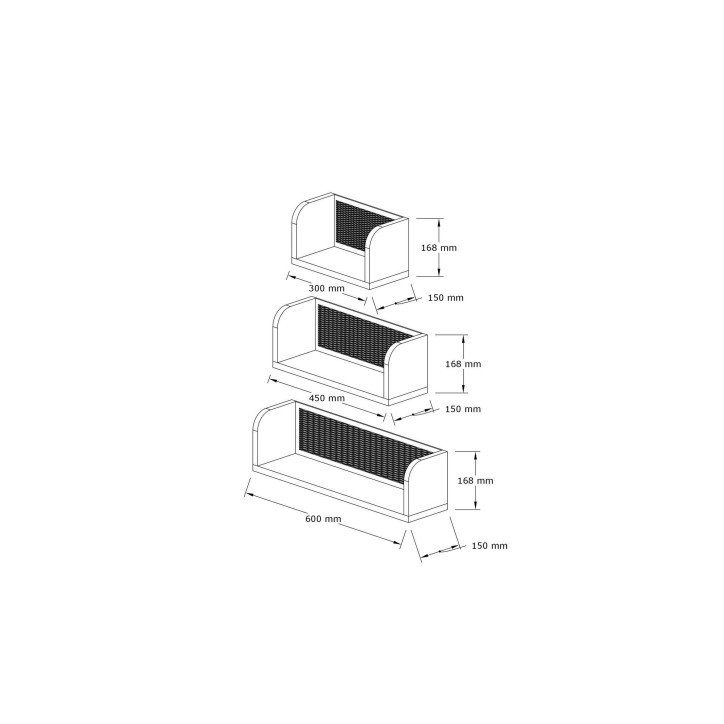 Estante de pared Buzim negro nogal