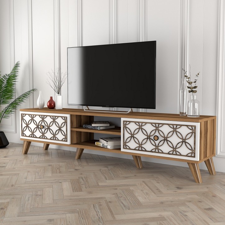 Mueble TV Class blanco nogal