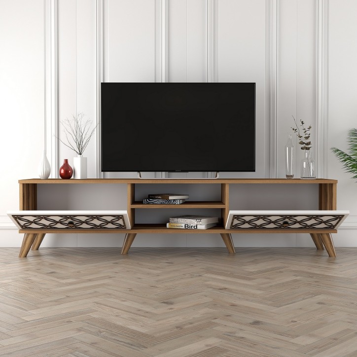 Mueble TV Class blanco nogal