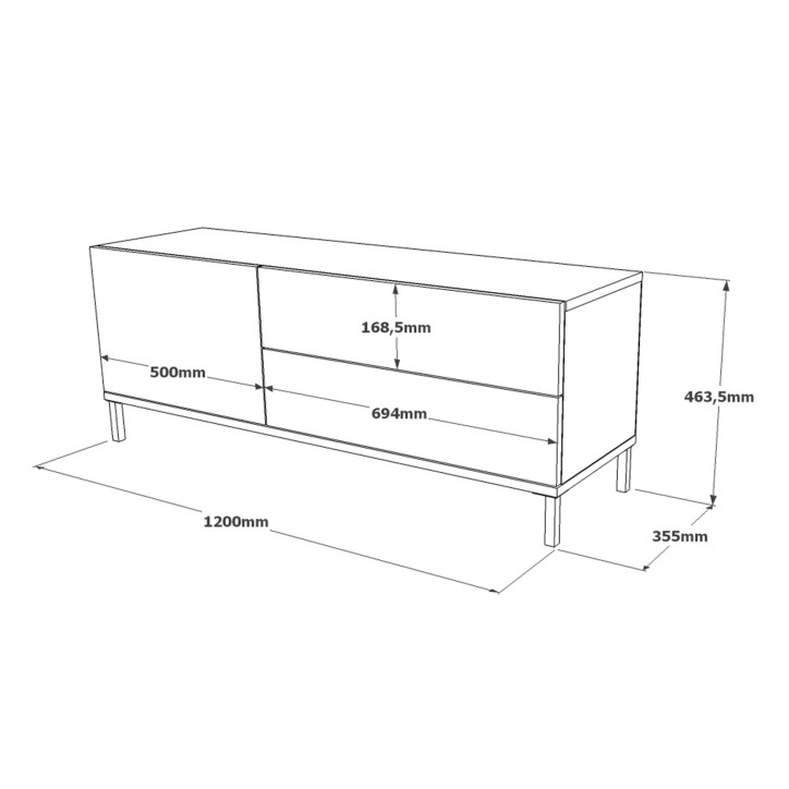 Mueble TV LV5-KL roble negro