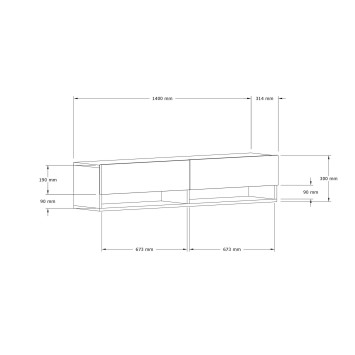 Mueble TV con estante Arges antracita - 495SSE1606