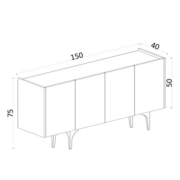 Aparador Polaris blanco - 393MRD1236