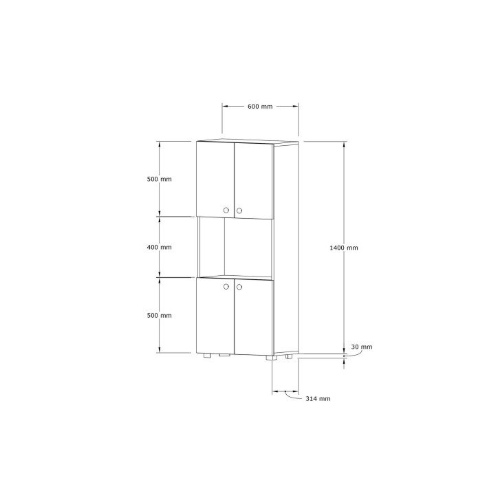 Mueble de cocina Ayaz blanco