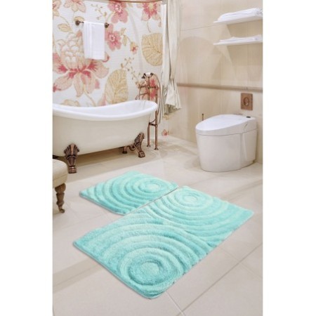 Alfombra de baño Set (2 piezas) Wave  menta