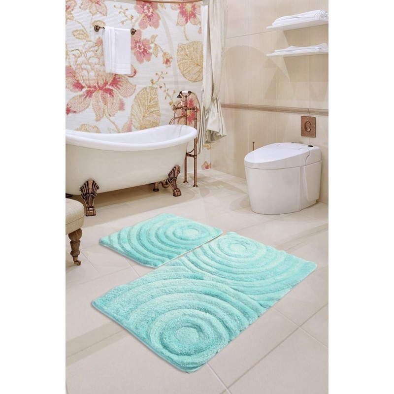 Alfombra de baño Set (2 piezas) Wave  menta