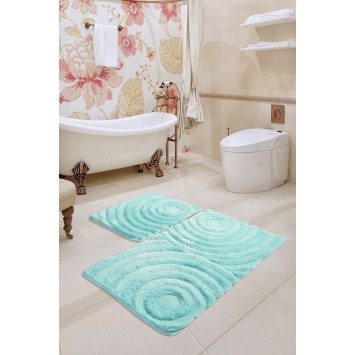 Alfombra de baño Set (2 piezas) Wave  menta