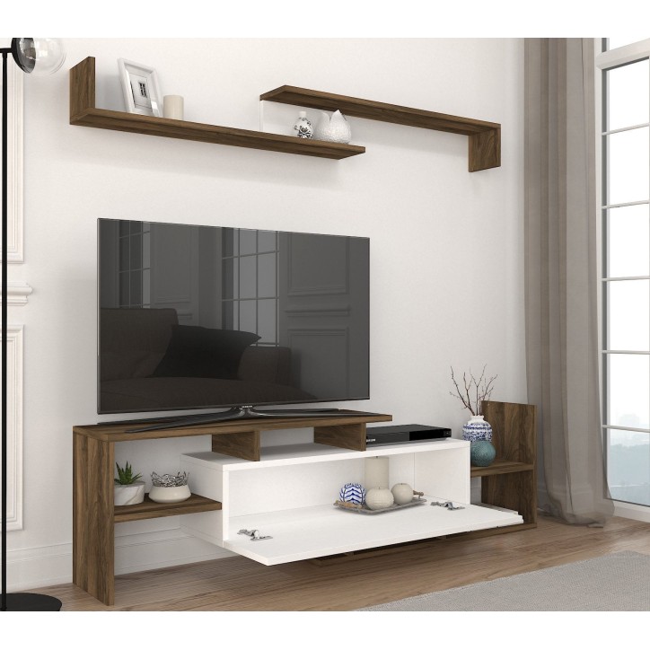 Mueble TV con estante Dream nogal blanco