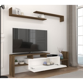 Mueble TV con estante Dream nogal blanco - 745DCD3018