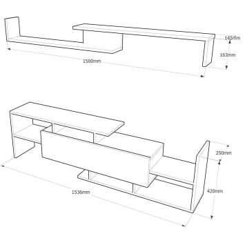 Mueble TV con estante Dream nogal blanco - 745DCD3018